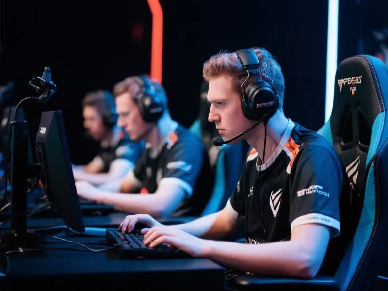 英雄联盟职业选手比赛现场