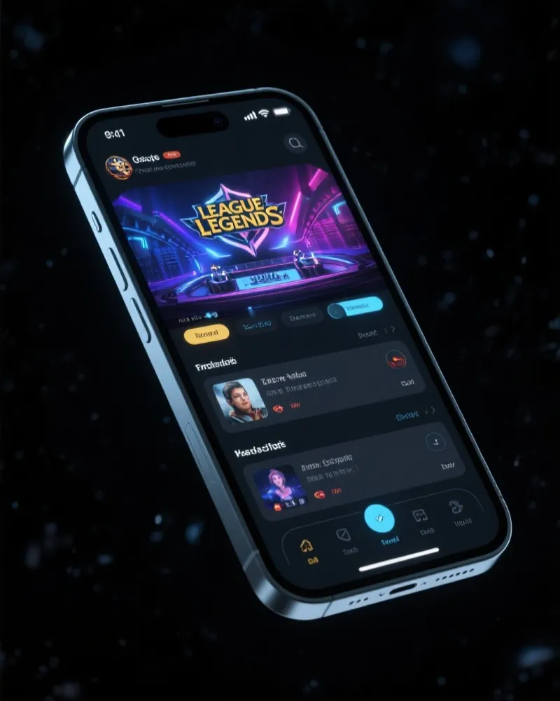 英雄联盟直播App界面展示